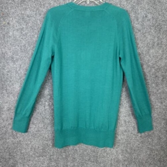 J Crew 100% Merino Wool Cardigan Sweater Women S Green Grandpa Core 6 Button - Picture 10 of 14